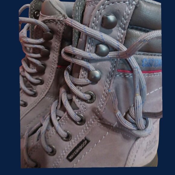 Caterpillar Womens Echo Steel Toe Work Boots Leather Upper Gray Sz 5,5 - Picture 12 of 16